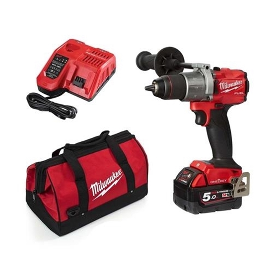 Midwest Electrical Ennis|Milwaukee M18FPD2-501B 18V Fuel Combi Drill with 1  x 5Ah Battery, Charger and Bag