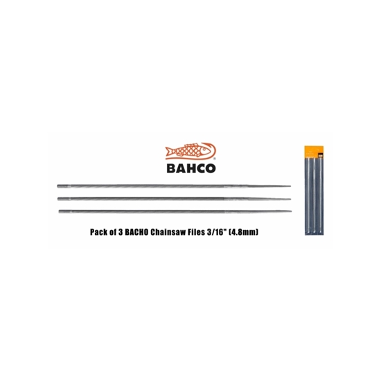 PK3 4MM 5/32 BAHCO CHAINSAW FILE 168-8-4.0-3P