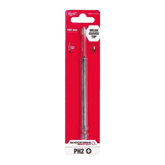 Picture of Milwaukee SHOCKWAVE 150mm Screwdriver Bits -1pc PH2