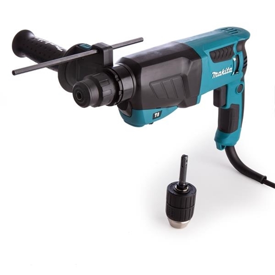 Picture of Makita HR2630X7 SDS+ Rotary Hammer Drill 3 Mode 26mm + Keyless Chuck with SDS Adapter 110V