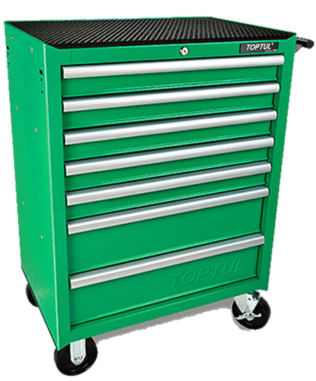 Picture of TOPTUL7 Drawer Mobile Tool Trolley - Green QTCAN0701