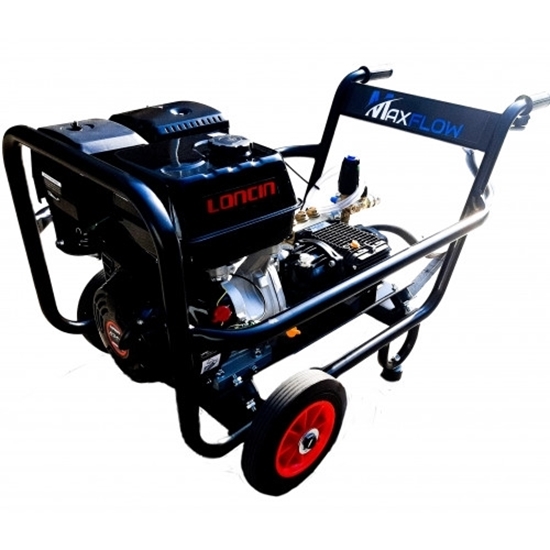 Picture of Maxflow Industrial Pressure Washer - Loncin G420 24 LPM Gearbox Driven Trolley Frame