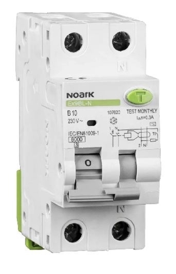 Picture of Residual Circuit Breaker with Overcurrent protection Ex9BL-N 1P+N B25 A 100mA