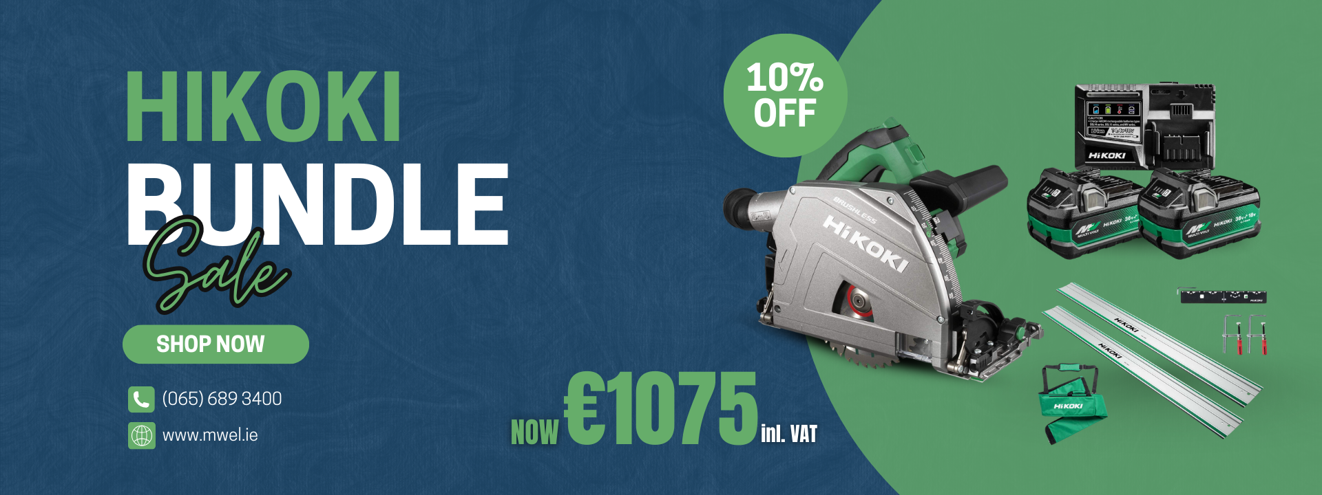 HIKOKI 165MM CORDLESS PLUNGE SAW KIT WITH RAIL